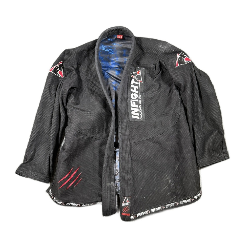 INFIGHT Brazilian Jiu-Jitsu BJJ Gi Jacket Black Size A-3 Martial Arts Grappling